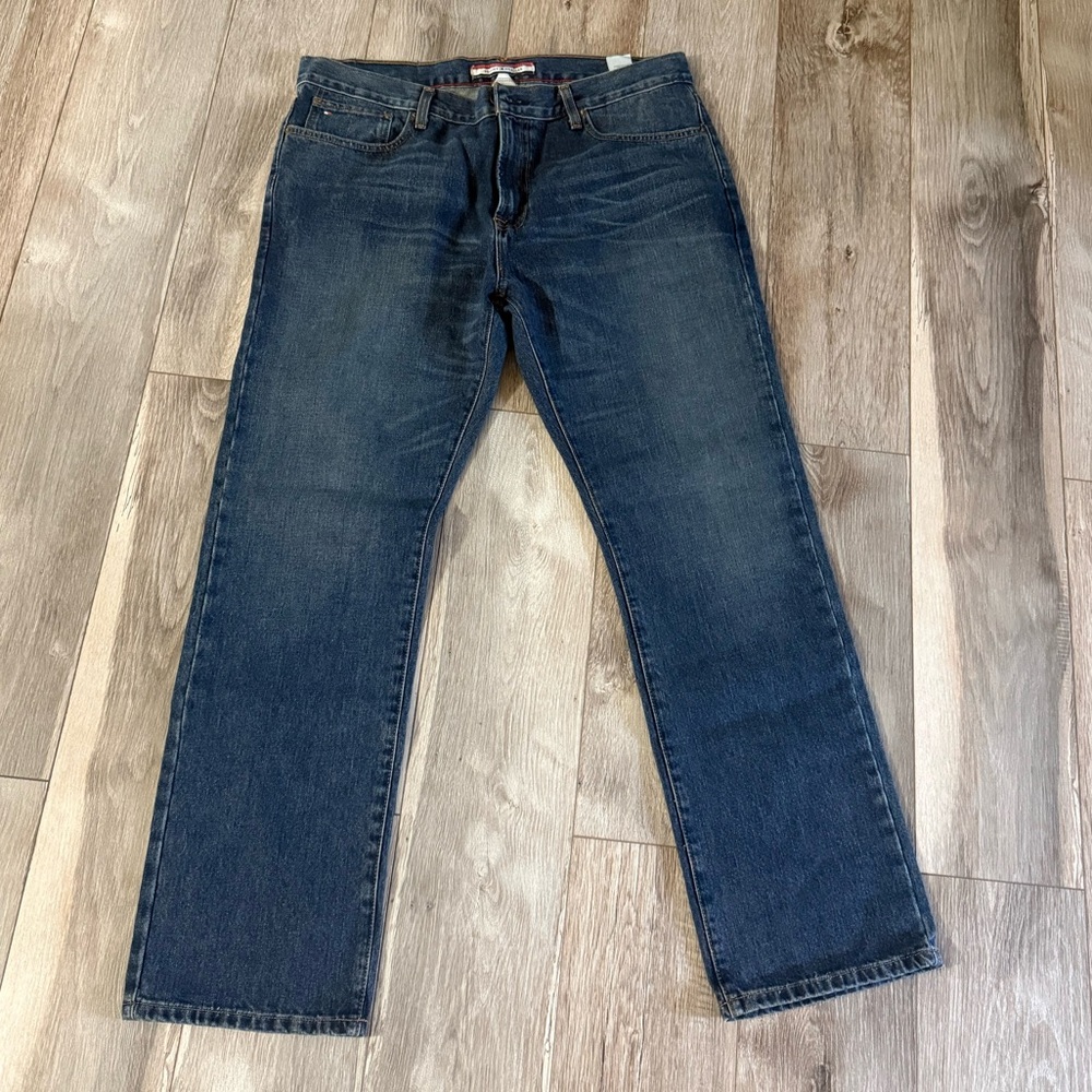 34x30 Tommy Hilfiger Dark Blue Straight Jeans